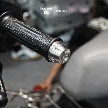 Gù tay lái Inox 304 V8 gắn cho Ab, Vario, Vision, Future, Wave