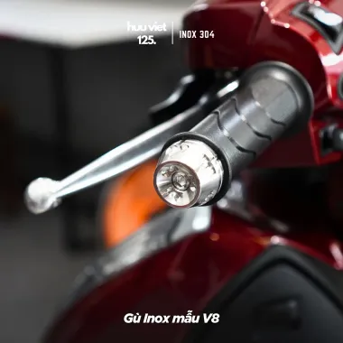 Gù tay lái Inox 304 V8 gắn cho Ab, Vario, Vision, Future, Wave