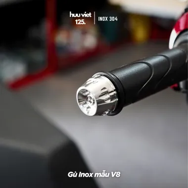 Gù tay lái Inox 304 V8 gắn cho Ab, Vario, Vision, Future, Wave