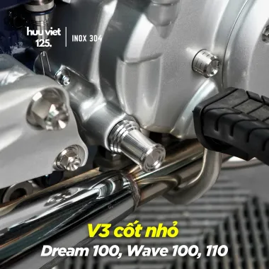 Nắp chụp giò đạp Inox 304 CNC nguyên khối gắn được cho Future, Dream, Wave, AB, Vario,Vision