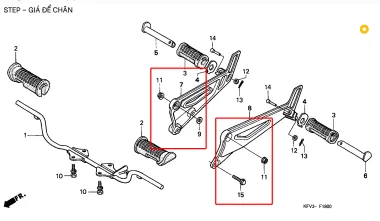 Bộ 5 ốc gác chân sau Dream Super, Dream lùn có gác chân nhôm phía, Inox 304