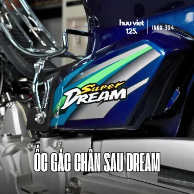 Bộ 5 ốc gác chân sau Dream Super, Dream lùn có gác chân nhôm phía, Inox 304
