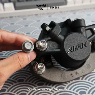 Ốc giữ heo, pát heo SH Inox 304 CNC nguyên khối SHVN, SH 300, 350, Vario, Stylo, ADV