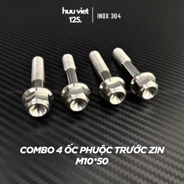Bộ ốc hạ phuộc trước Inox 304 không mài ty cho xe Dream, Wave, Future, AB, Lead, Sh...