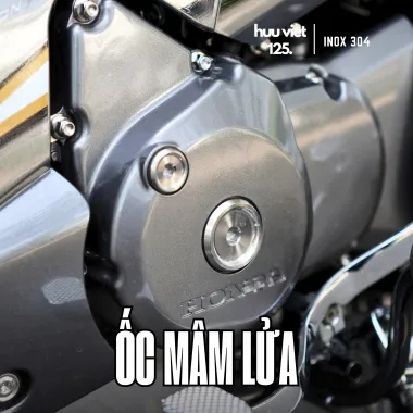 Bộ ốc mâm lửa Wave, Dream, Future, Ex, Sirius, Winner, Sonic Inox 304 CNC nguyên khối