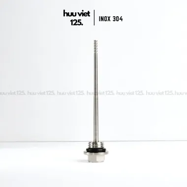 Ốc nắp nhớt, ty thăm nhớt mẫu trụ Inox 304 CNC cho Wave, Dream, Future, Ab, Vario, SH...