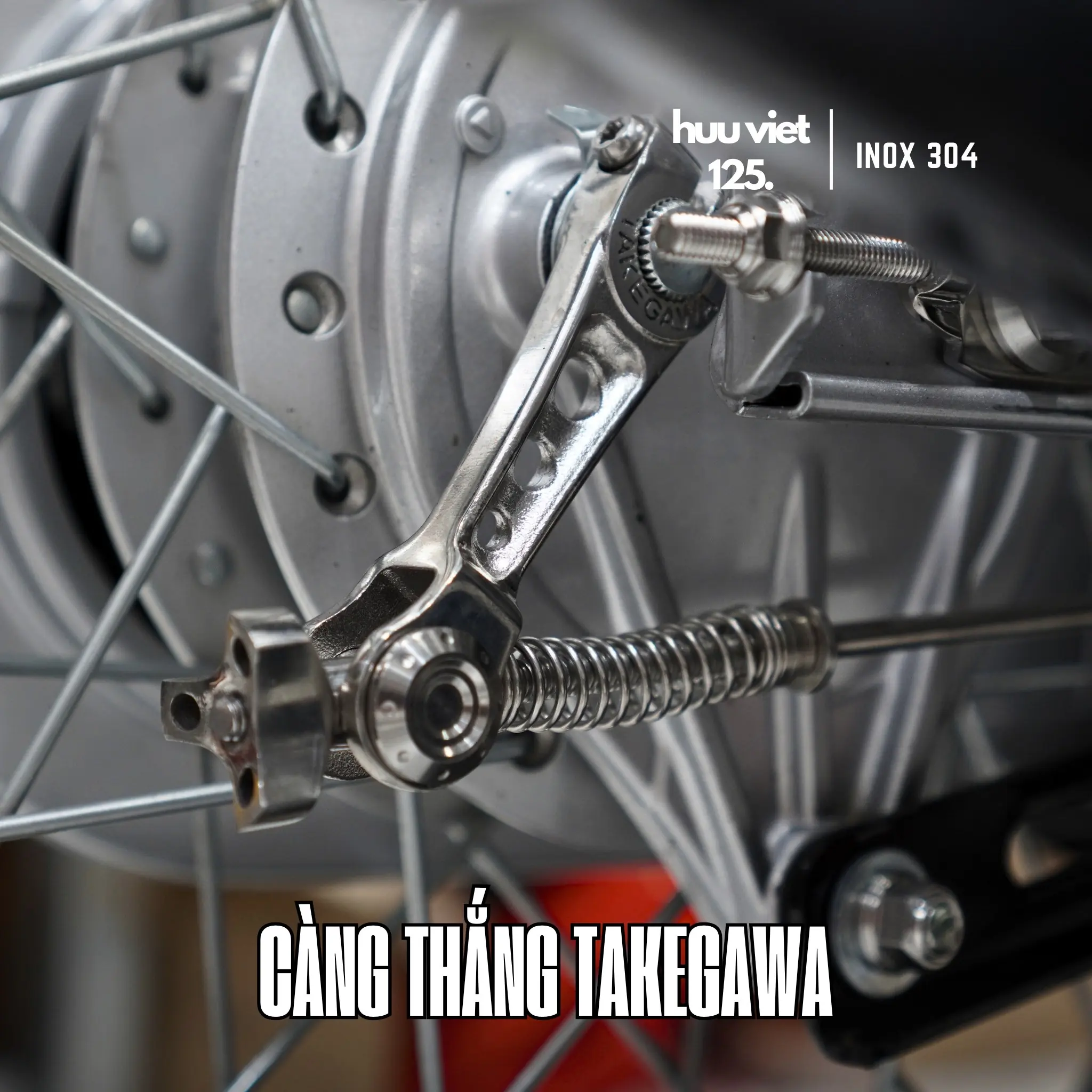 Càng thắng Inox Take Inox 304, gắn được cho xe Wave, Dream, Future, Ex, Sirius