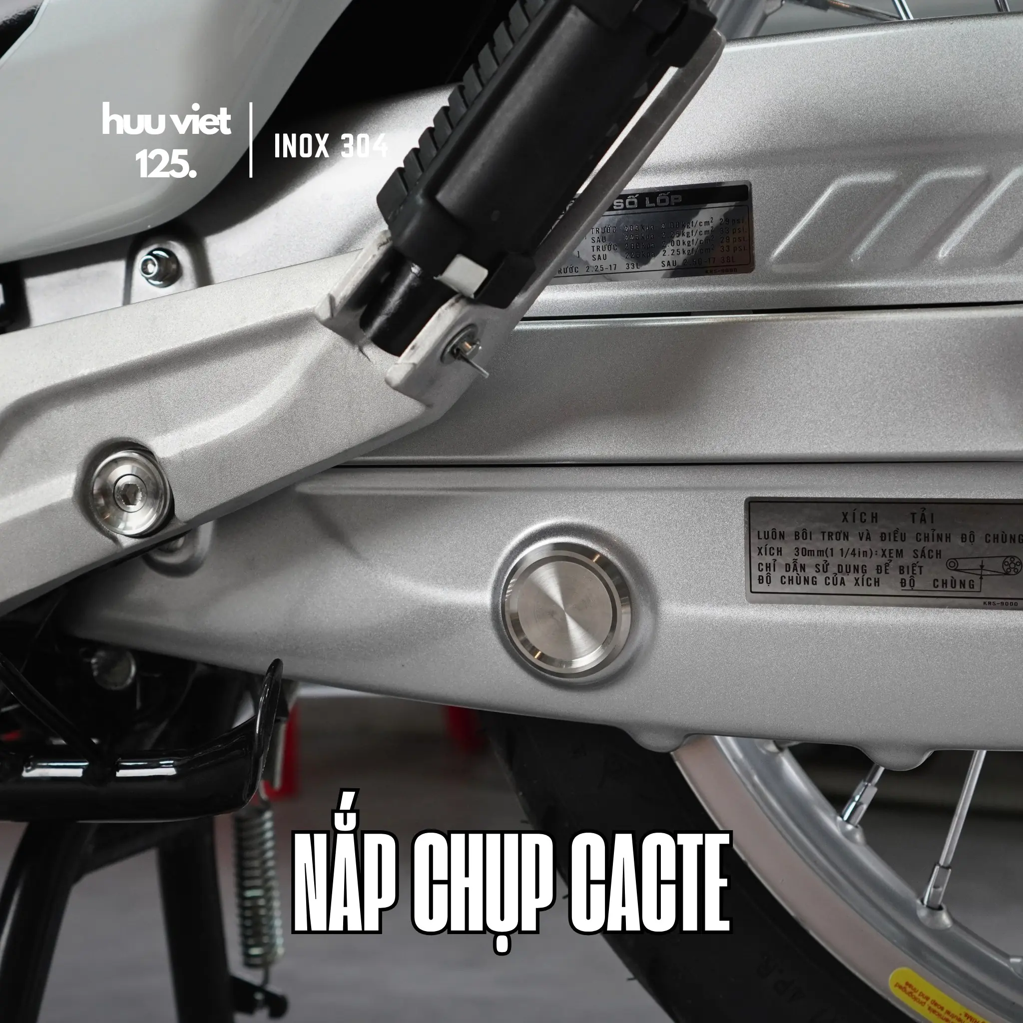 Nắp Chụp Cacte (Hộp Sên) Inox 304 CNC - Cho Wave, Dream, Future