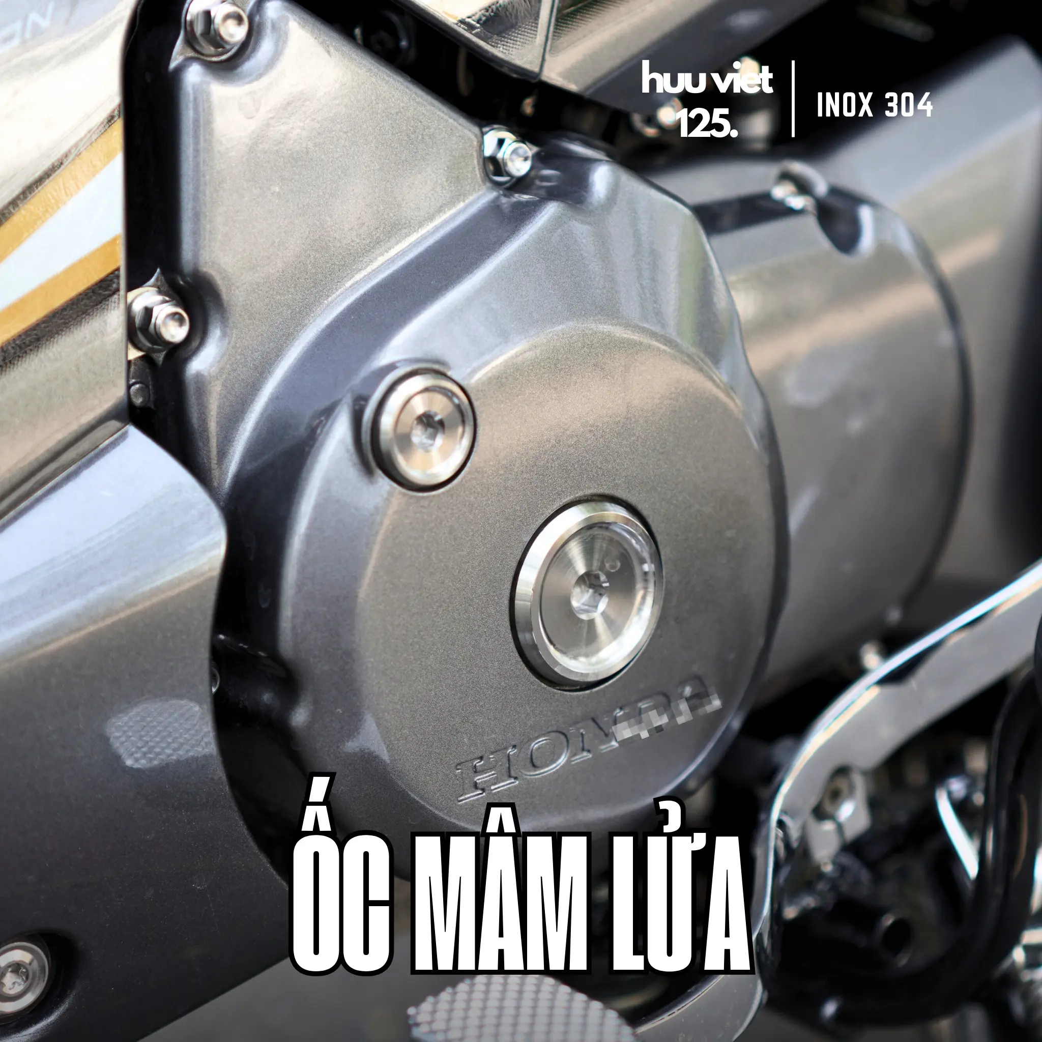Bộ ốc mâm lửa Wave, Dream, Future, Ex, Sirius, Winner, Sonic Inox 304 CNC nguyên khối