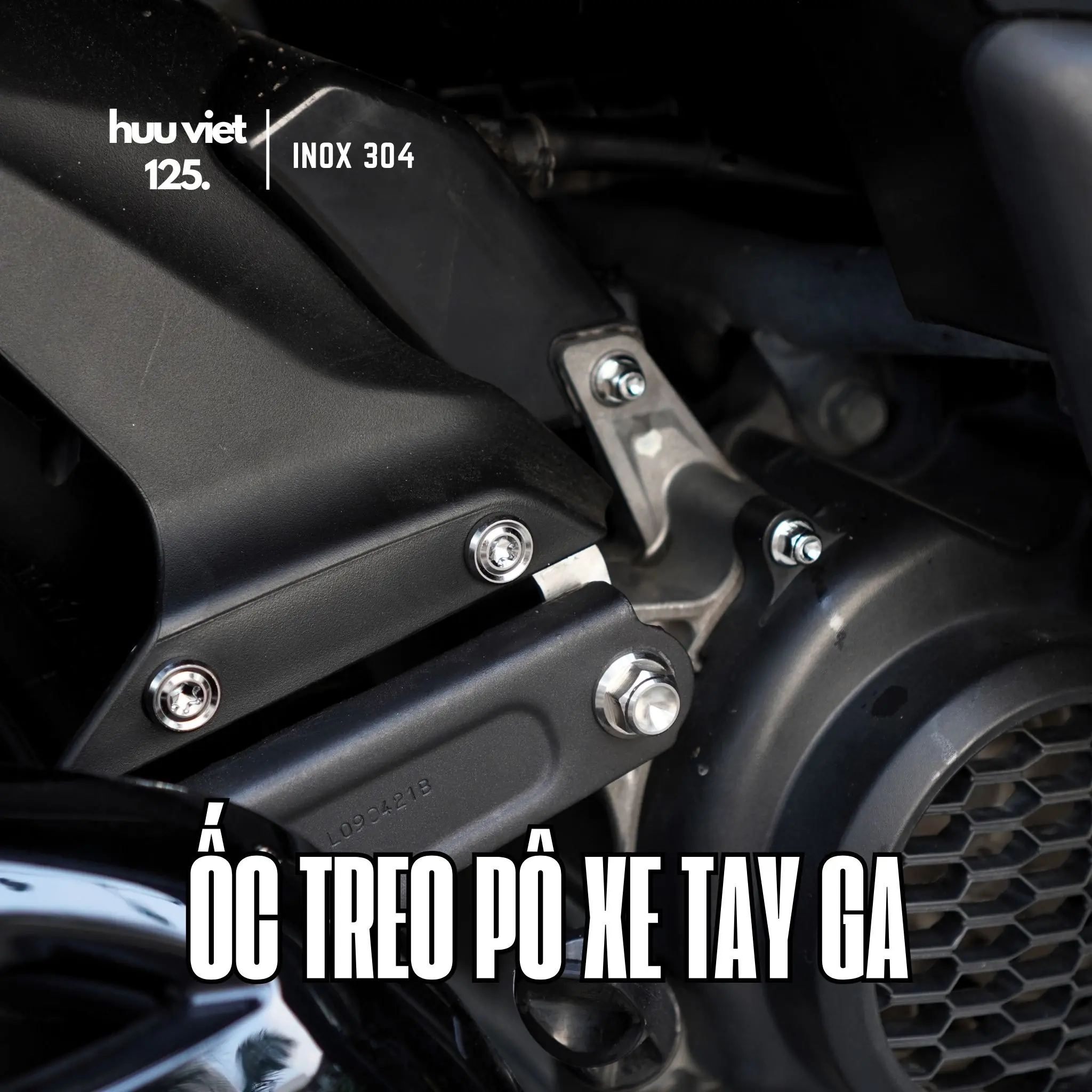 Bộ ốc treo pô giữ pô Inox 304 xe tay ga AB, Vario, Lead, SH, Scoopy, Vision...