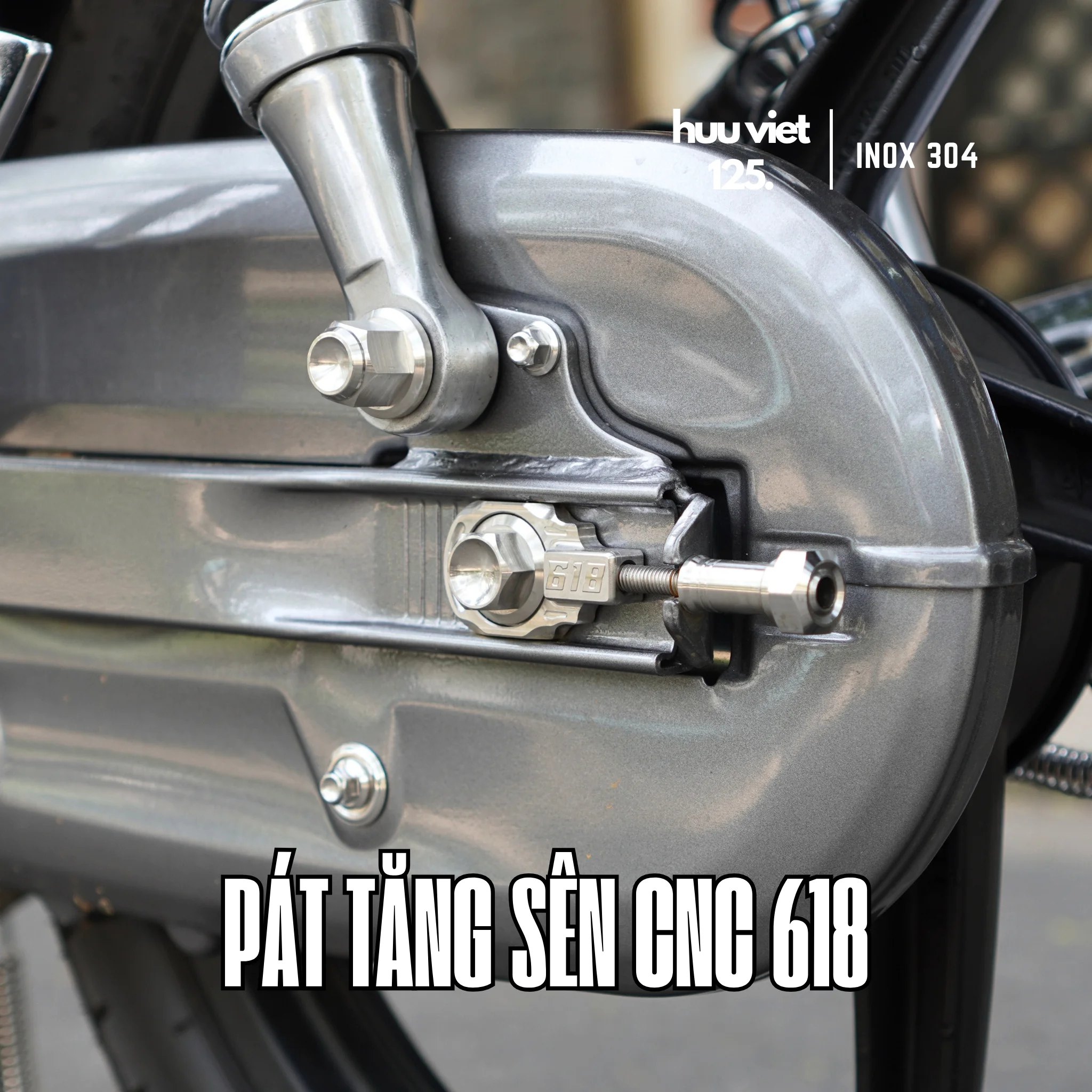Pát, bát tăng sên Inox CNC Wave, Dream, Future, Sirius, Jupiter...