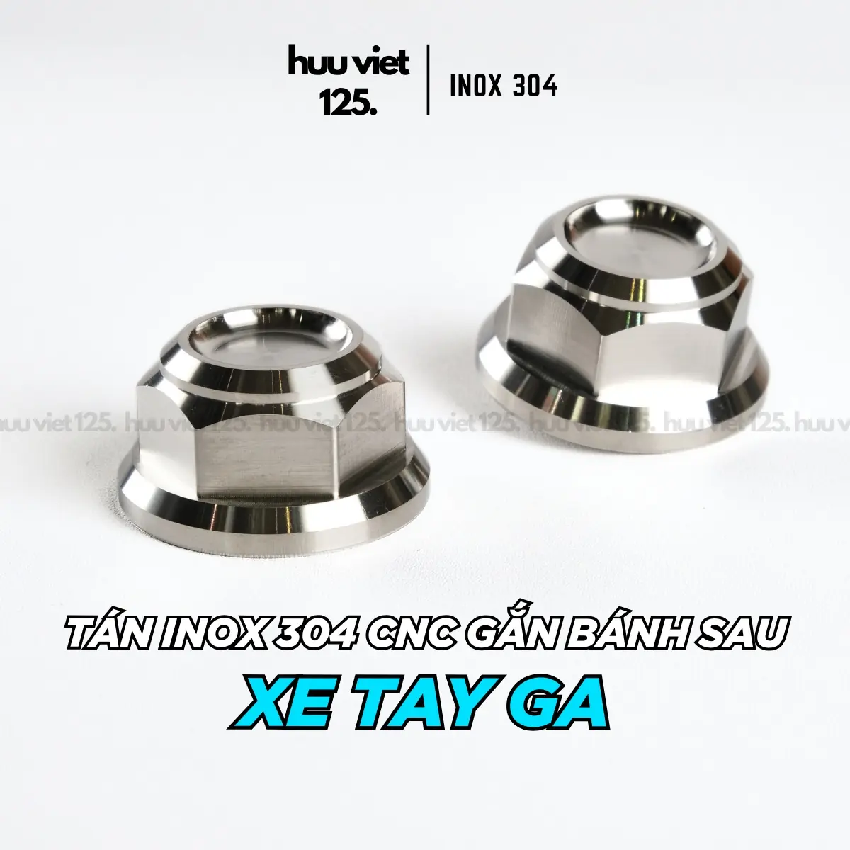 Tán bánh sau Vario, Lead, Sh, Vision Inox 304 CNC nguyên khối