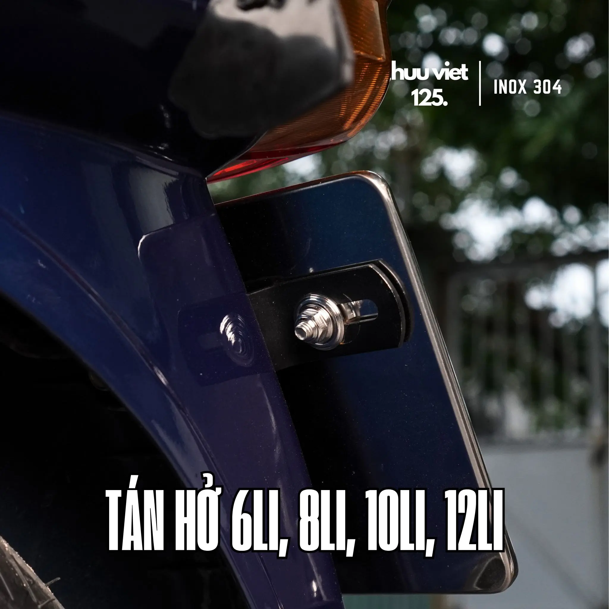 Tán hở, táng 6li, 8li, 10li, 12li Inox 304 CNC, gắn pat má đùm, tán biển số